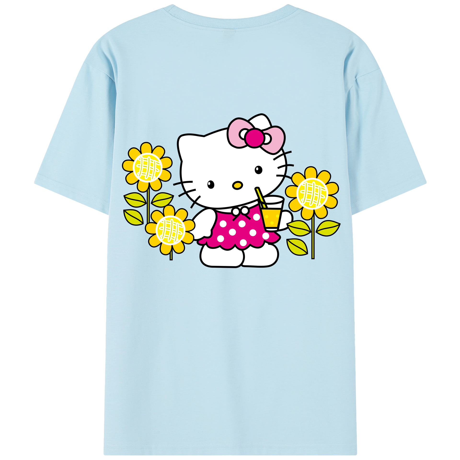 （画像用） Hello Kitty ハローキティ 綿100％半袖Tシャツ（背面プリント）